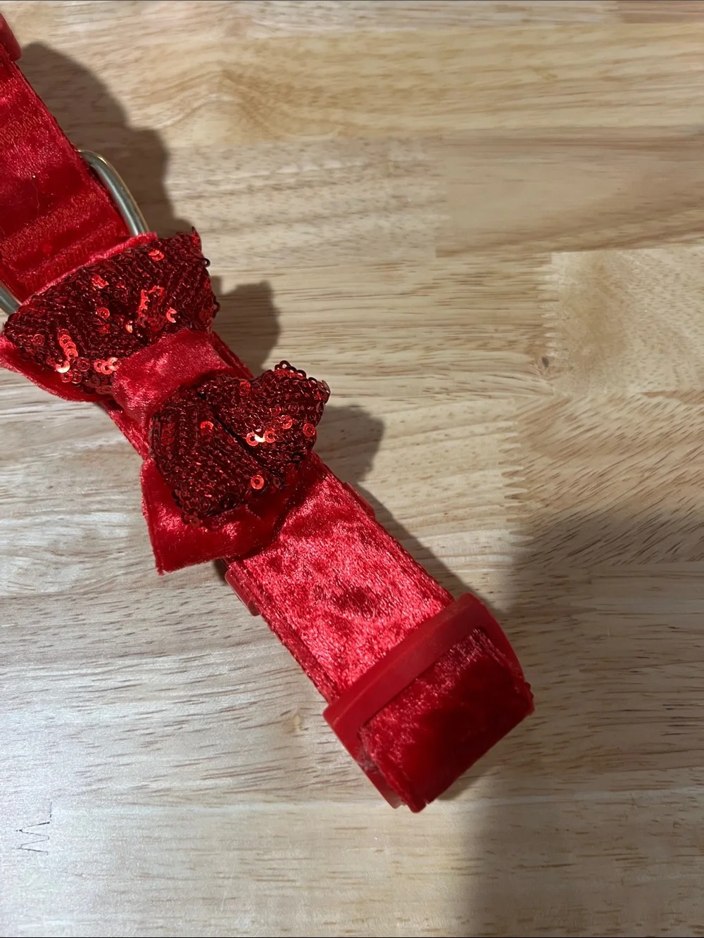 NWT Merry & bright Red Holiday Dog Collar Sequined Bow XL 18-28” z98